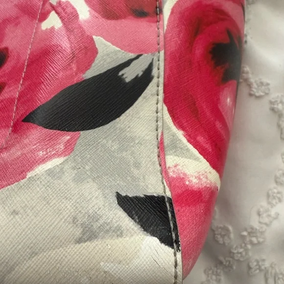 Kate Spade Pink Floral Tote with Black Bow - Picture 9 of 12